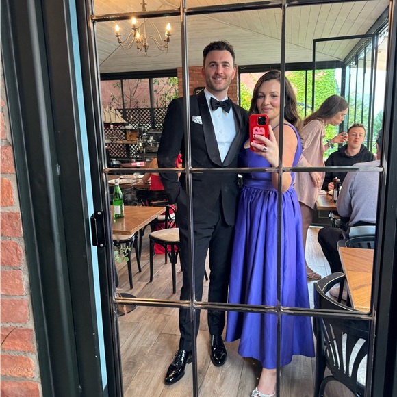 Leo Lin Colleen Sleeveless Scoop-Neck Midi Dress in Eminence, 12 - Picture 14 of 16